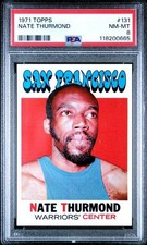 1971-72 Topps Basketball Card NATE THURMOND #131 San Francisco Warriors PSA 8