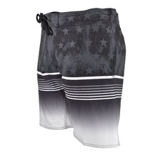 Burnside Men's Size 34 Boardshort Quick Dry Black Stars and Stripe Print