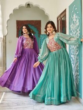 Anarkali Dress Pakistani Indian Ethnic Gown Bollywood Suit Wedding Party Wear
