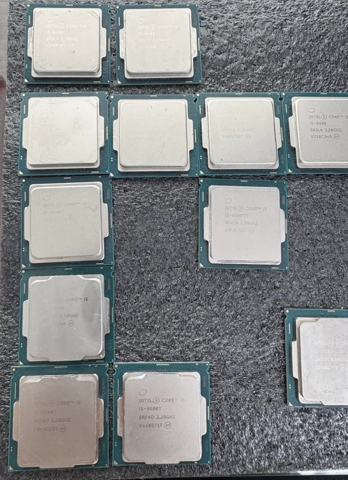 Lote de 15 - CPU Intel Core i5 Series i5-6400/6500/7500/9500/10500 **Sin probar** Foto 2 de 4
