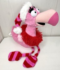 Gemmy Pink Flamingo Singing Santa Baby Motion Sound Animated Plush Works Great 