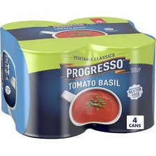 Progresso Tomato Basil Soup, Vegetable Classics Canned Soup, Gluten 19oz, 4 Cans