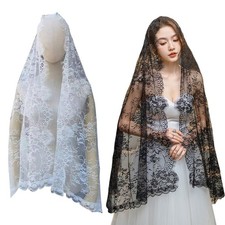 Catholic Mantilla Mass Veil Religious Ceremony Veil Embroidery Church Lace Veil