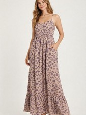 a new day Mauve Maxi Dress with Purple Floral Print