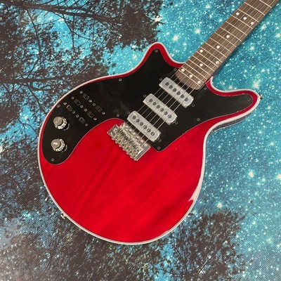 Left Hand Custom Brian MAY Electric Guitar Red Chrome Vibrato Tremolo SSS F/S