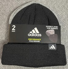 adidas Unisex Fold Beanie 2-pack Black  Gray NWT