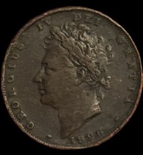 1826 George IV 1 Farthing Vintage Coin