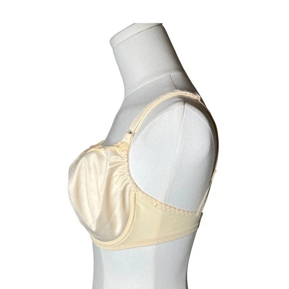 Sujetador sin costuras vintage Bali Sensuale 2850 34D marfil satinado encaje hecho en EE. UU. Foto 2 de 4