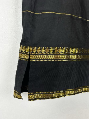 Amanda Smith Skirt Womens XL Pencil Black Gold India Old Money Office Retro Glam - Picture 5 of 7