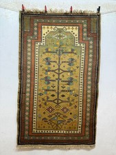 Vintage Gorgeous Hand Knotted Prayer Wool Rug Carpet 126x77 Cm