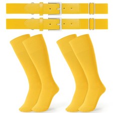 Jasgood 2 Pack Baseball Socks And Belt Combo Set Youth Soccer Softball Socks