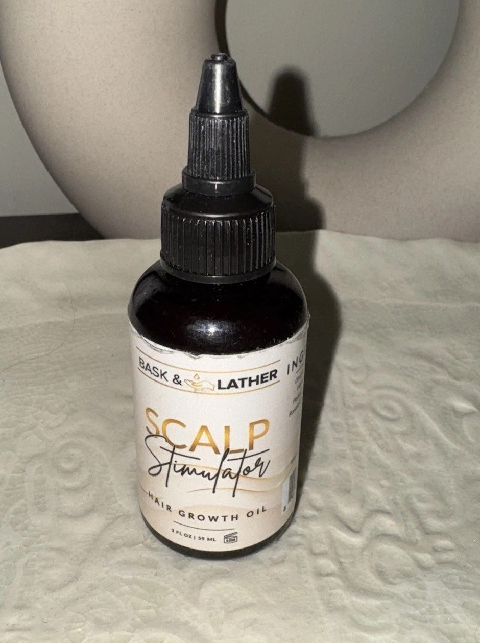 Bask & Lather Scalp Stimulator Hair Growth Oil  Mint Rosemary 2 oz Not Sealed