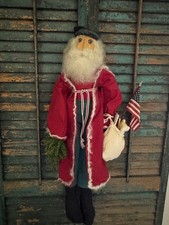 Primitive Santa Doll Elinor Peace Bailey Folk Art Americana Santa Pre-Owned VTG