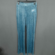 Juicy Couture Womens Velour Pants XS Teal Retro Style Y2K Stretch Athleisure NEW