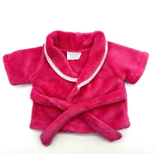 Build A Bear Pink White Polka Dot Terry Bath Spa Robe House Coat Teddy Clothes