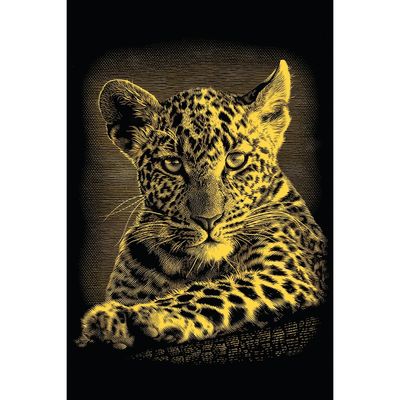 Mini Scraper Kratzbild - Gold - Leopard