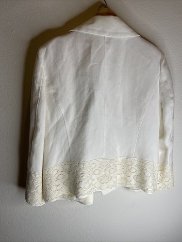ZARA WOMAN Cream Blazer Size 12 Lace Trim Gorgeous! - Picture 9 of 10
