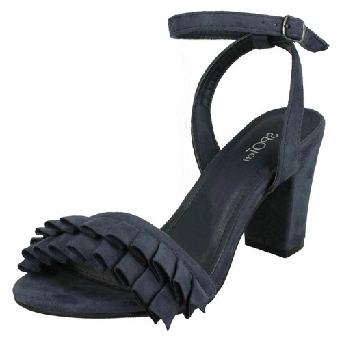 SALE Ladies F1R0830 Ankle Strap Heeled Evening Sandals By Spot On Sale £9.99 - Picture 2 of 25
