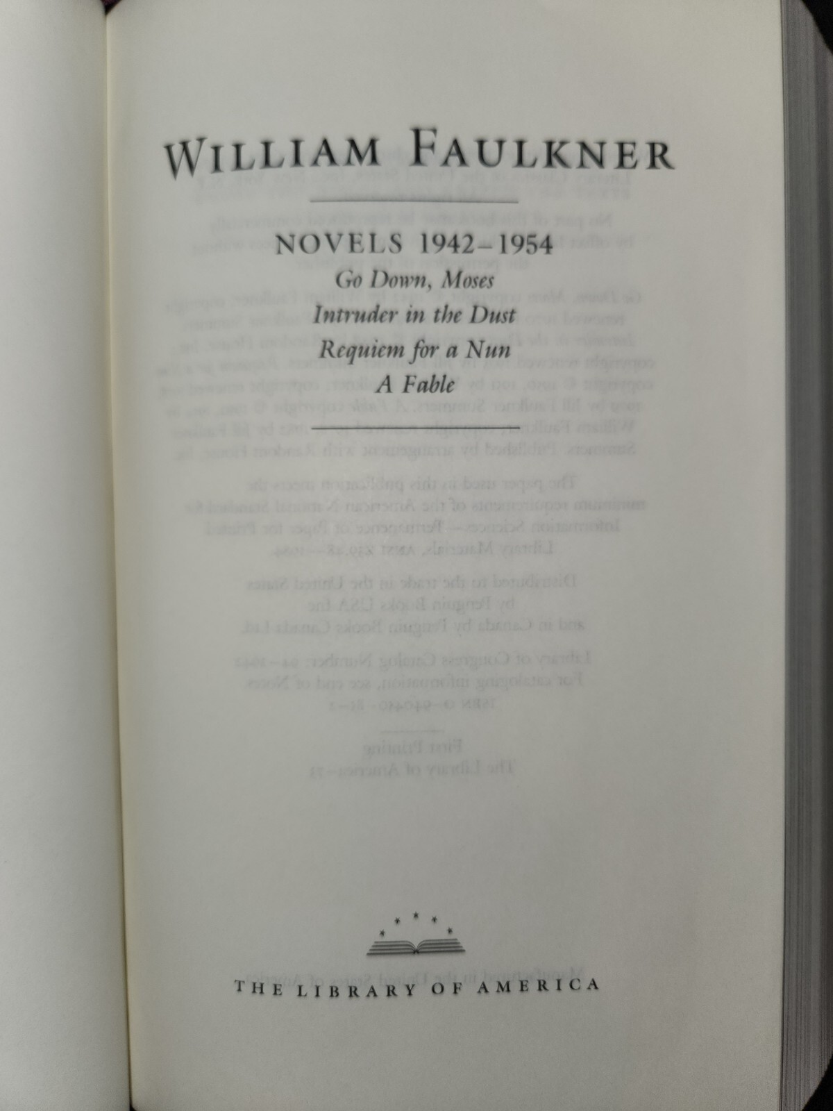Library of America Complete Novels of William Faulkner Ser. William