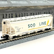 J&J Trains 86-01-1 Soo Line 4 Bay ACF Centerflow Covered Hopper 74049 N Scale
