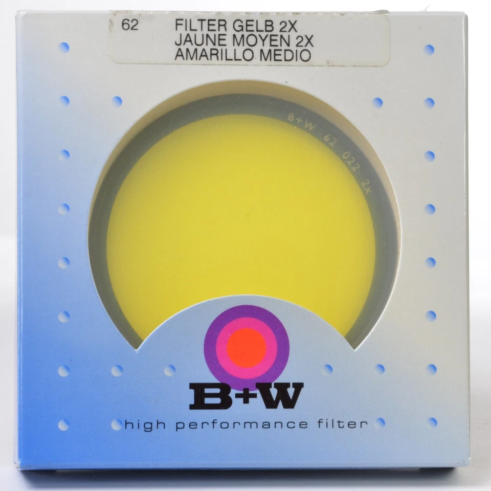 NEW IN BOX B+W F-PRO 62mm #022 Filter - Medium Yellow #8 contrast filter NOS - Image 2 of 4