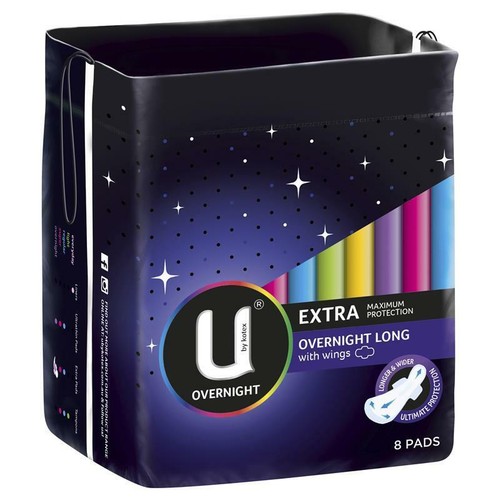 U By Kotex Maxi Pad Overnight Long Wing 8 Pack Ebay