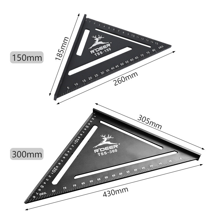 Woodworking Aluminum Alloy Triangular Ruler Square Ruler Drawing Layout ...