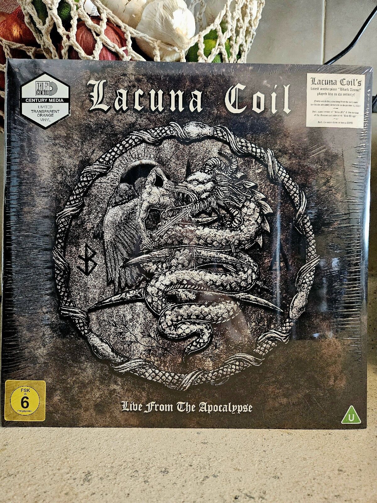 Lacuna Coil LE Transparent Orange Vinyl Live From The Apocalypse w/Bonus DVD