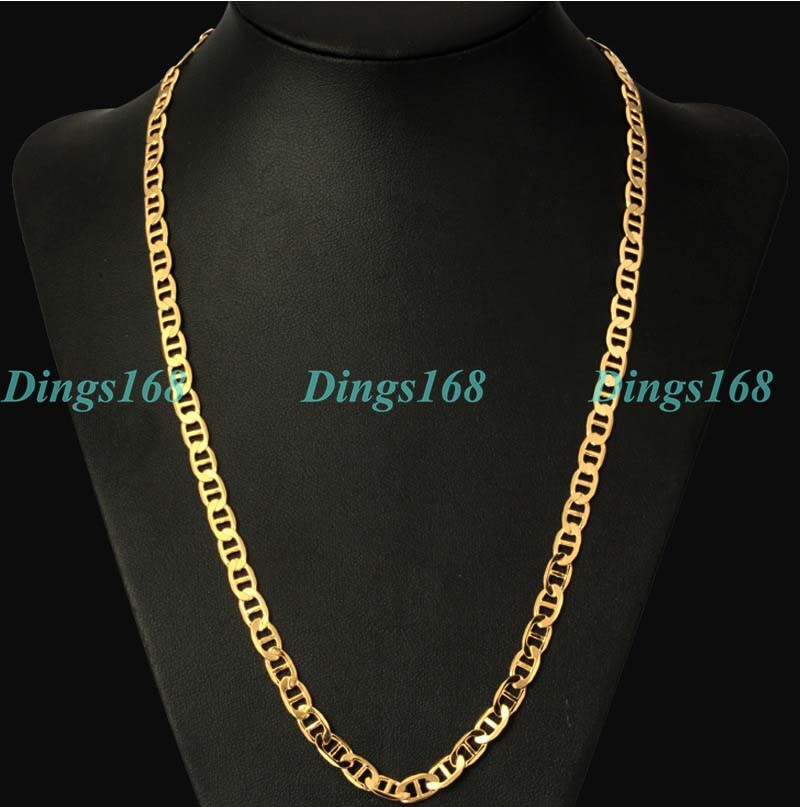 18K Gold Filled Tarnish-Free 3mm 20inch Mariner Link Anchor Chain