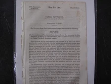 US Government Document Patents Daniel Pettibone Arsenals Balls for the Army 1841
