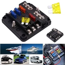  6-Way 12V/24VO Car Marine Waterproof Fuse Box Block Holder with LED Indicator  