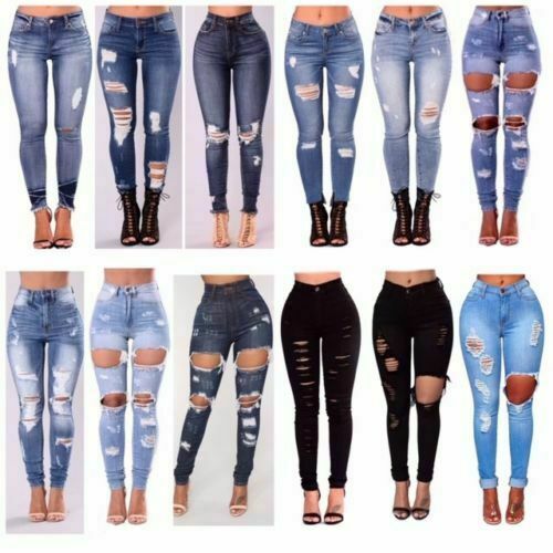 EXTREME RIPPED SLIM SKINNY JEANS SIZE 