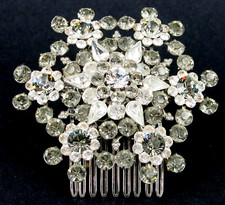 STUNNING LARGE DIAMANTE HAIR COMB FASCINATOR by ELYSIAN CREATIONS