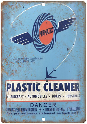 Permatex Plastic Cleaner Vintage Can 12'' x 9'' Reproduction Metal Sign U199