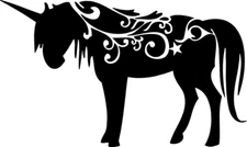 Unicorn Black Decal Vinyl Sticker For Car SUV Truck Laptop Notebook
