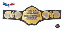 TNA Heavyweight Championship Belt Replica Adult Size Stacked Plates Real Leather