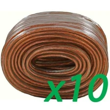 Raptor 40 ft 18 Gauge AWG Speaker Wire CK-SW40 Transparent 18/2 Car Audio 10 Pcs