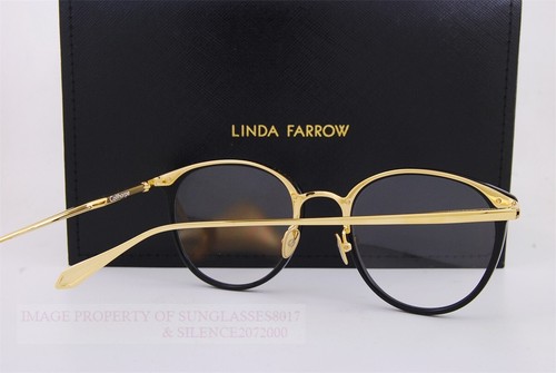 Brand New Linda Farrow Eyeglass Frames CALTHORPE LFL/251 085 Black/Gold 51mm - Picture 7 of 8