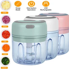 250ML Electric Garlic Press Chopper Chili Onion Fruits Meat Mincer Mini Grinder