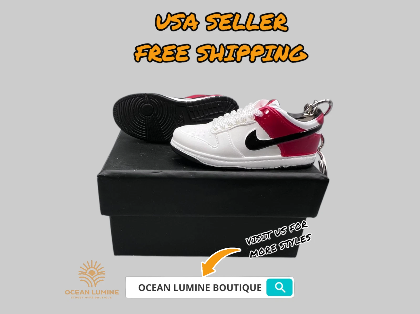 SB Dunk Low Mini Porte clés Baskets 3D, Baskets Basketball Boîte de Collection Options
