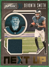 DeVonta Smith 2021 Panini Playbook Next Up Jerseys Card #6 Philadelphia Eagles