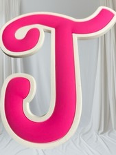 Initial Letter 'J'  Bogg Bag charm Pink/White tote bag charm New 4 in length