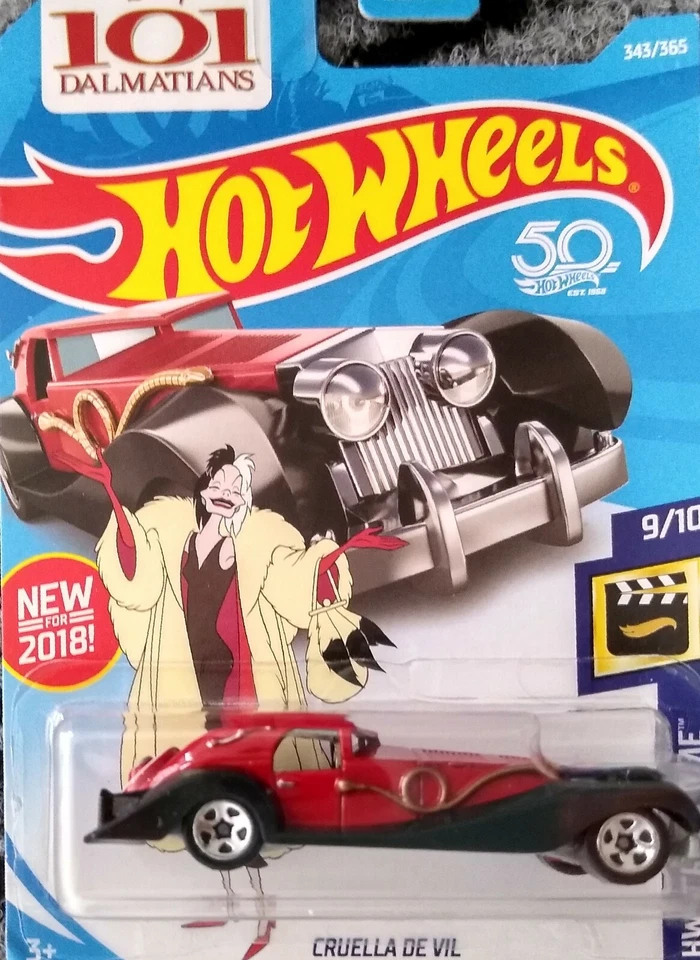 2018 Hot Wheels 101 ДАЛМАТИНЕЦ Cruella De Vil 343/365 экранное время 9/10 - Изображение 2 из 2