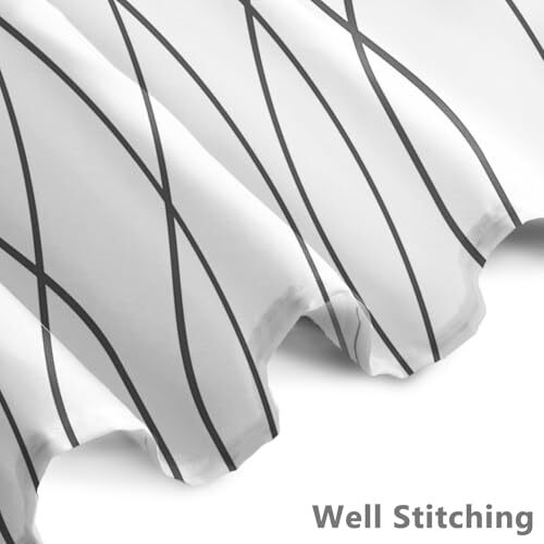 72x72 Inches Black and White Striped Shower Curtain for Bathroom Abstract - Bild 5 von 7