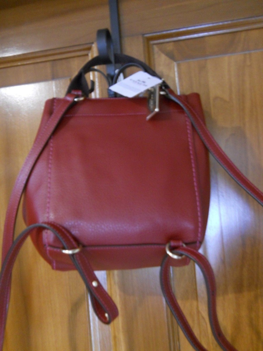 Coach Pebble Leather Derby Mini Shoulder Backpack Chalk $298 Coach F37621 Off White Ivory Mini Billie Pebble Leather  main image 4