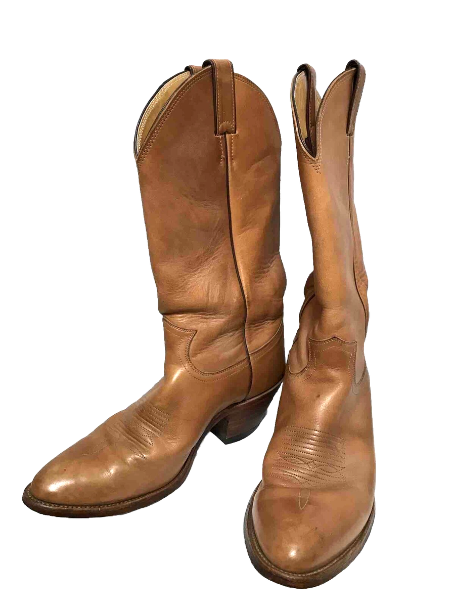 Justin Traditional Men's Western Boot Size 9.5 D Buckskin Color