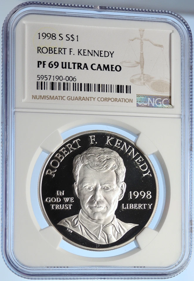 1998 S UNITED STATES JUSTICE Robert F Kennedy Proof Silver Dollar Coin i106251 - Image 3 of 4
