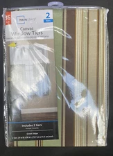MAINSTAYS Canvas Window Tiers Green Stripe NEW! Includes 2 Tiers 36 in L  x 29 W