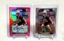2021 Panini Prizm Football Pete Werner RC Pink Prizm Auto 2 Card Lot Saints 🔥 