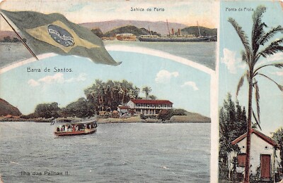 BARRA DE SANTOS, ILHA DAS PALINAS II, SAHIDA DO PORTO PONTA DA PRAIA ~ 1923 KARTE